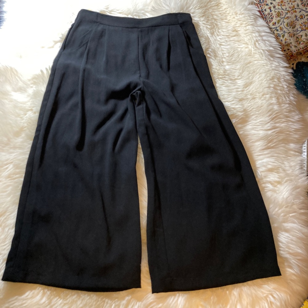 Elodie Black Dress Palazzo Pants Dressy Business Pockets
